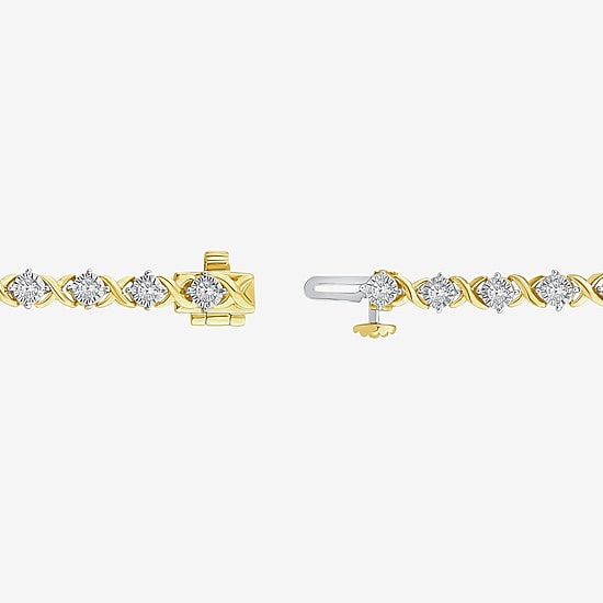 (I,I1) Womens 1 1/10 CT. T.W.  Lab Grown White Diamond 10K Gold 8 Inch Tennis Bracelet