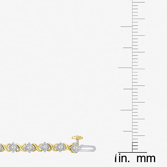 (I,I1) Womens 1 1/10 CT. T.W.  Lab Grown White Diamond 10K Gold 8 Inch Tennis Bracelet