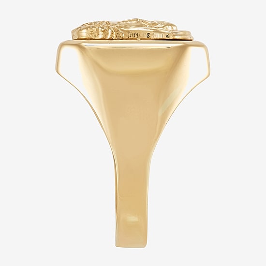 Jesus Mens 14K Gold Signet Ring