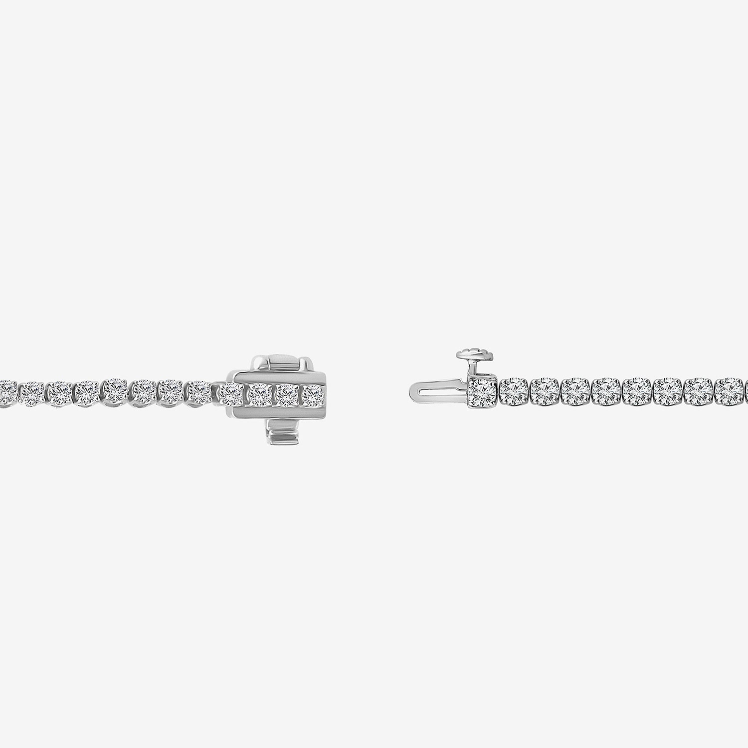 (F, Si2) Womens 2 1/4 CT. T.W. Lab Grown White Diamond Sterling Silver Round 8 Inch Tennis Bracelet
