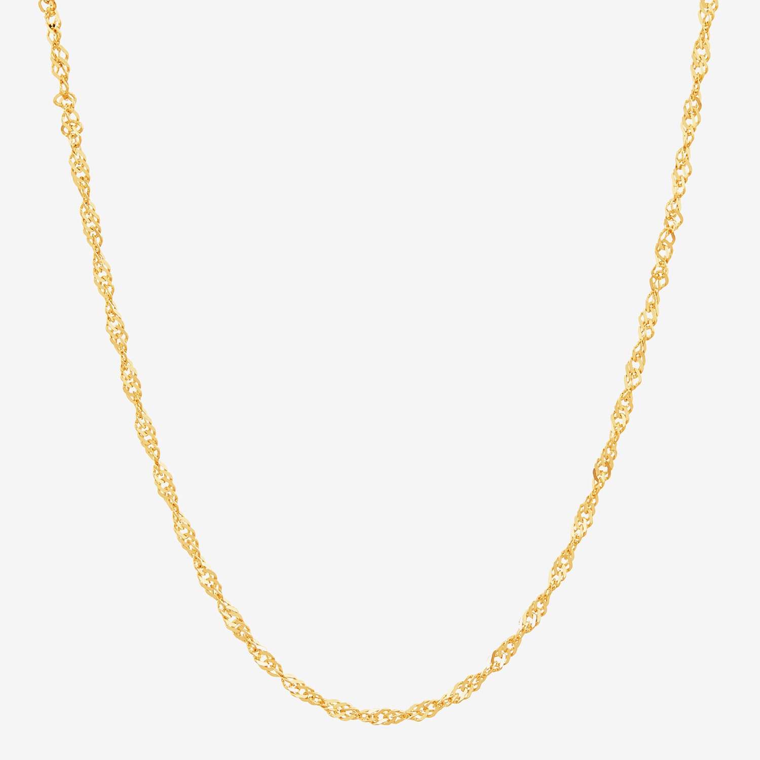 Limited Quantities! Womens 14K Gold Inch Singapore Chain Necklace
