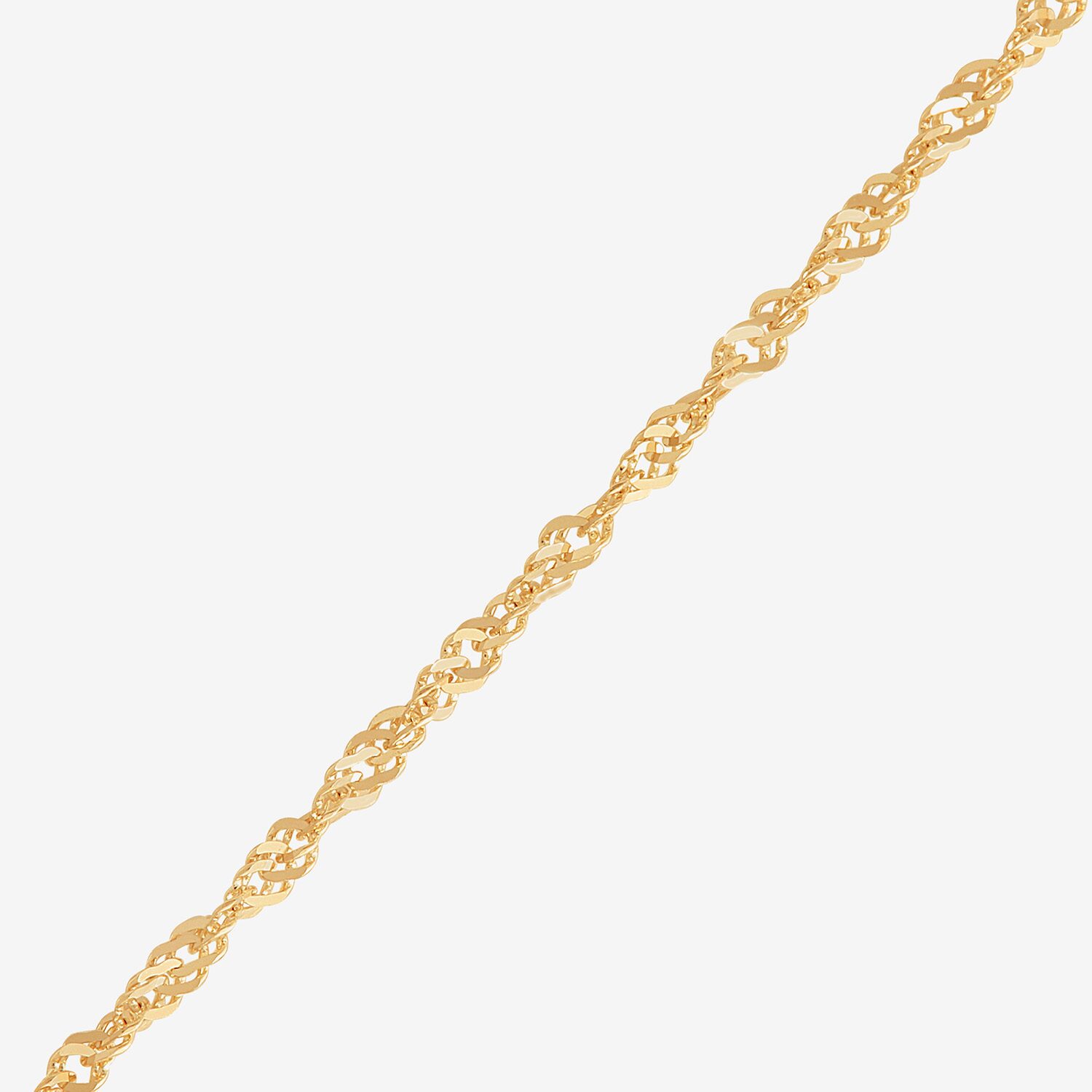 Limited Quantities! Womens 14K Gold Inch Singapore Chain Necklace