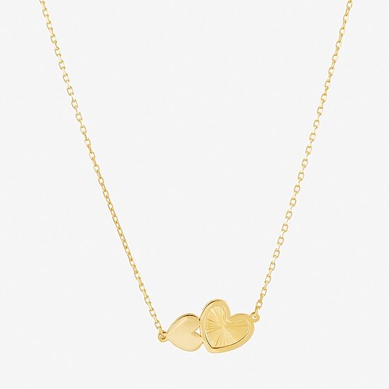 Limited Quantities! Womens 10K Gold Heart 17 Inch Pendant Necklace