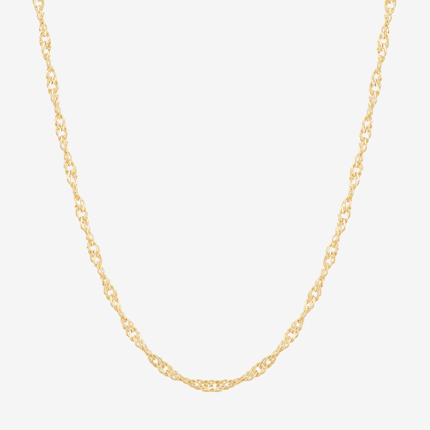 Limited Quantities! Womens 14K Gold Inch Singapore Chain Necklace