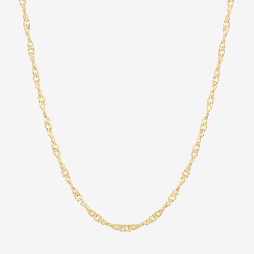 Limited Quantities! Womens 14K Gold 18 Inch Singapore Chain Necklace, One Size, Yellow