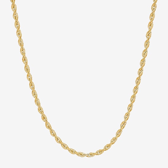 Limited Quantities! Womens 14K Gold 22 Inch Rope Chain Necklace