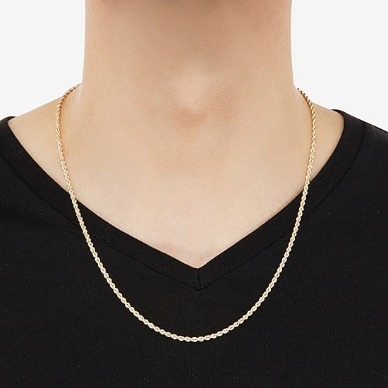 Limited Quantities! Womens 14K Gold 22 Inch Rope Chain Necklace