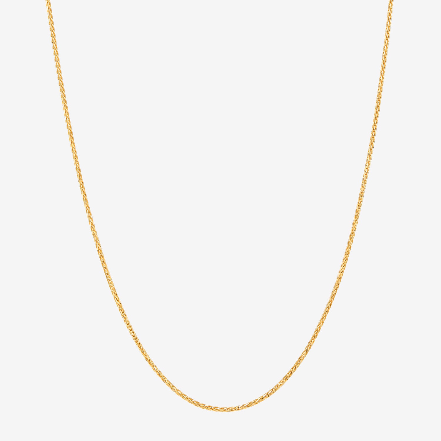 Limited Quantities! Womens 14K Gold Inch Spiga Chain Necklace