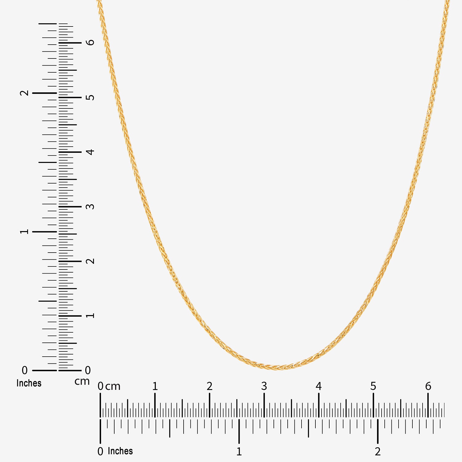 Limited Quantities! Womens 14K Gold Inch Spiga Chain Necklace