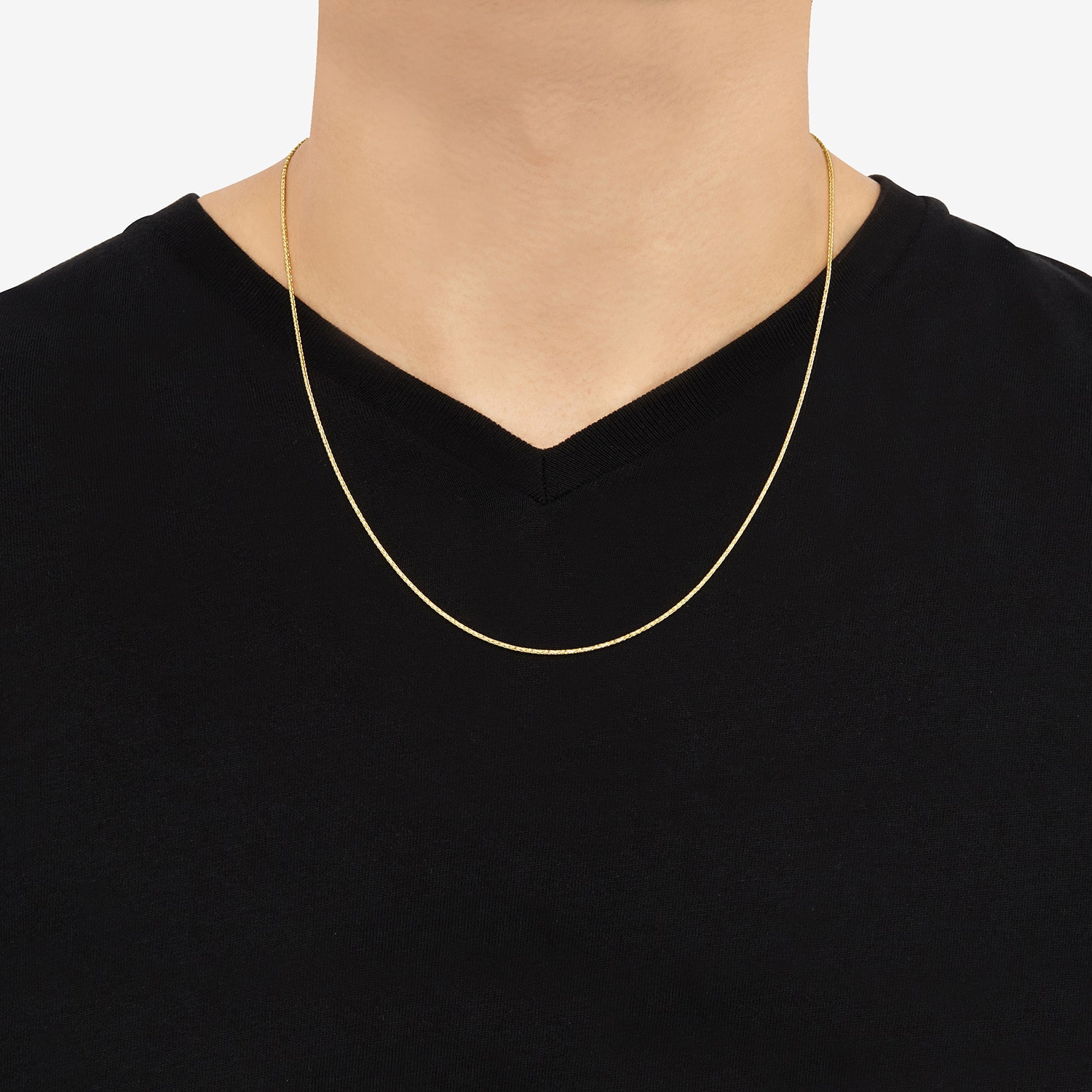 Limited Quantities! Womens 14K Gold Inch Spiga Chain Necklace