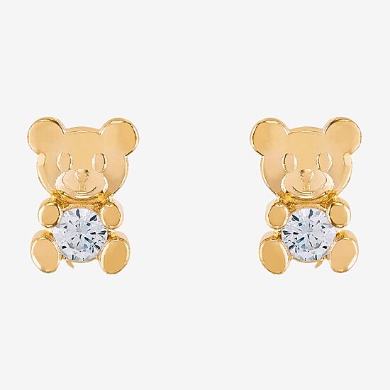 Limited Quantities! White Cubic Zirconia 14K Gold 7.1mm Stud Earrings