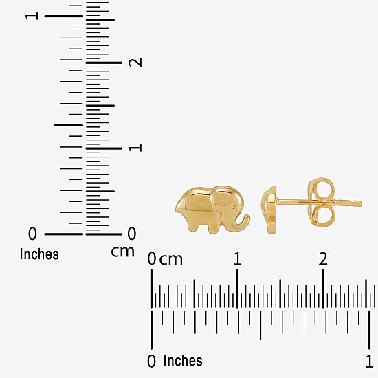 Limited Quantities! Elephant 14K Gold 5.6mm Stud Earrings