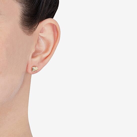 Limited Quantities! Elephant 14K Gold 5.6mm Stud Earrings