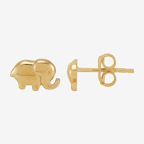 Limited Quantities! Elephant 14K Gold 5.6mm Stud Earrings