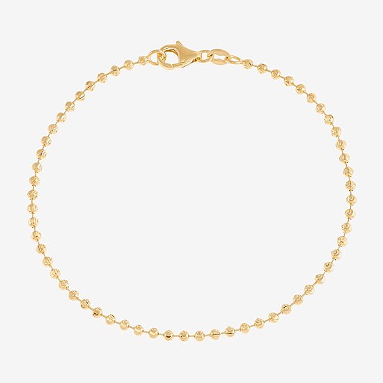 Limited Quantities! Womens 14K Gold 7 Inch Solid Bead Chain Bracelet