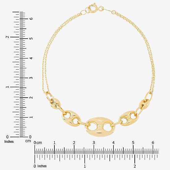 Limited Quantities! Womens 10K Gold 7.25 Inch Hollow Cable Chain Bracelet