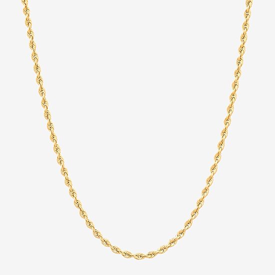 Limited Quantities! Womens 14K Gold 22 Inch Rope Chain Necklace