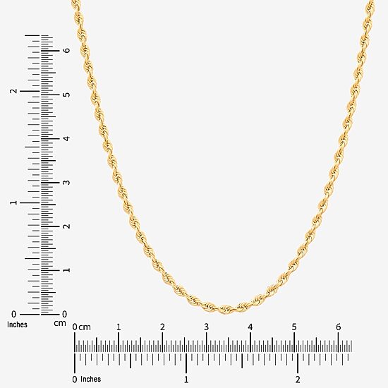 Limited Quantities! Womens 14K Gold 22 Inch Rope Chain Necklace