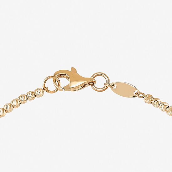 Limited Quantities! Womens 14K Gold 7.25 Inch Hollow Bead Chain Bracelet