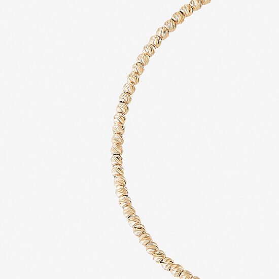 Limited Quantities! Womens 14K Gold 7.25 Inch Hollow Bead Chain Bracelet