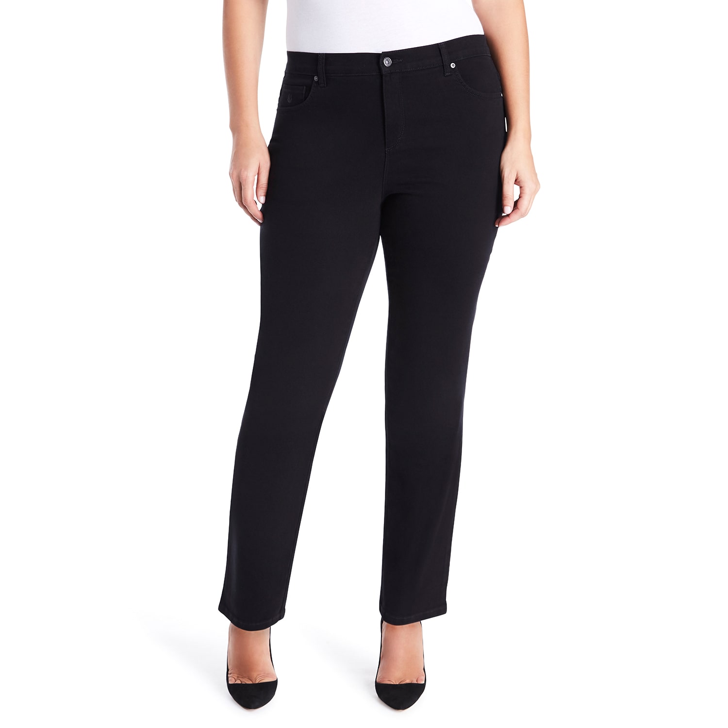 Gloria Vanderbilt Amanda Womens High Rise Stretch Fabric Tapered Leg Jean