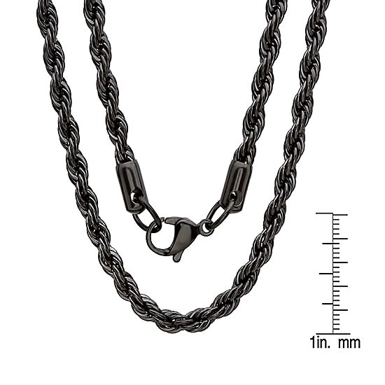 Mens Stainless Steel Hypoallergenic 24 Inch Rope Chain Necklace
