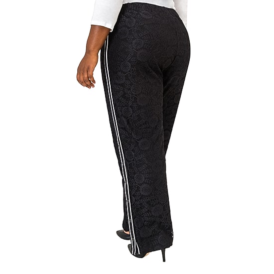 Poetic Justice Womens Plus High Rise Over Belly Wide Leg Palazzo Pant