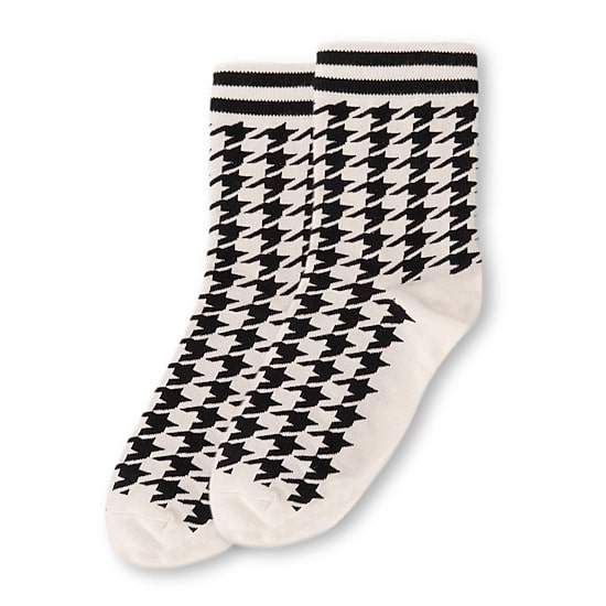 MeMoi Classic Houndstooth Womens 1 Pair Crew Socks