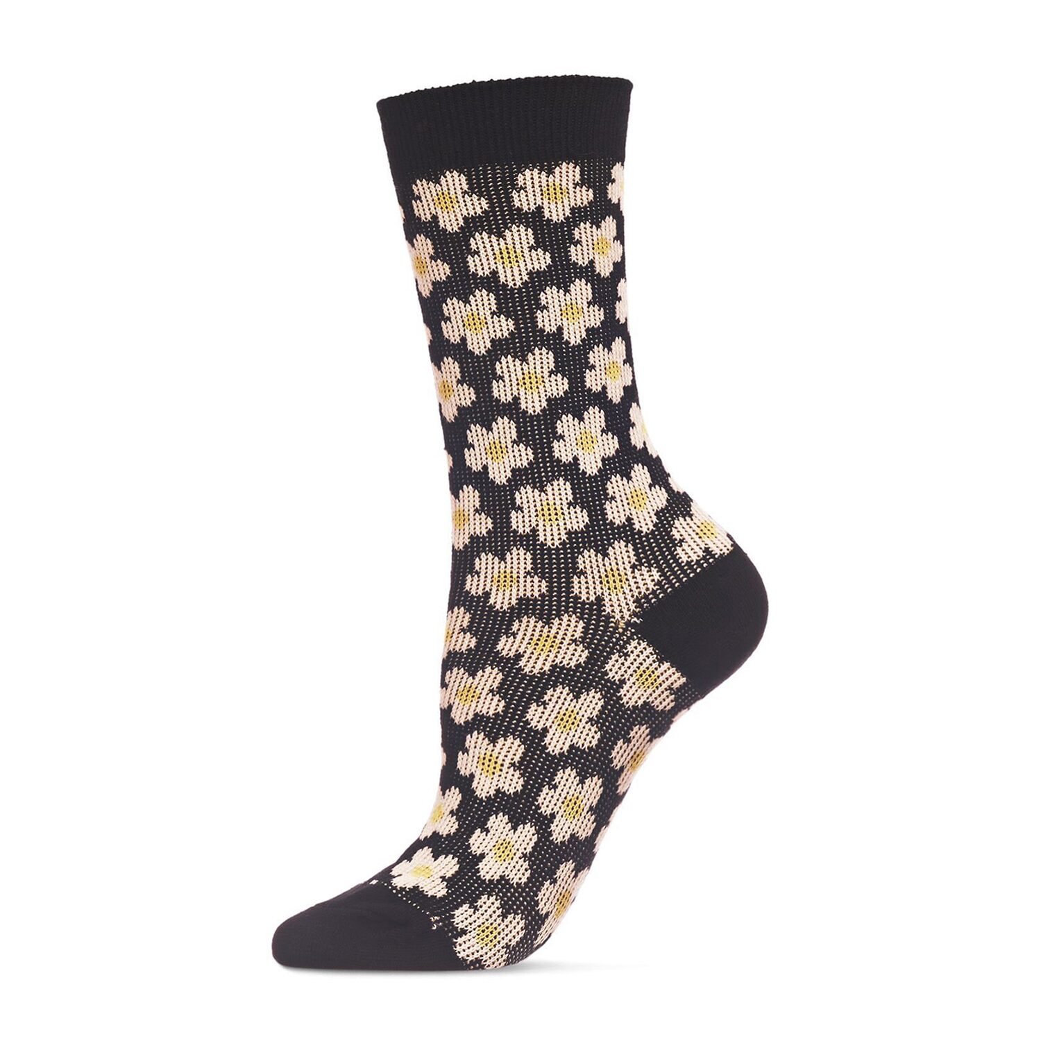 MeMoi Vintage Daisy Womens 1 Pair Crew Socks