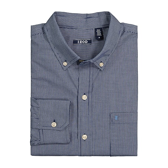 IZOD Performance Comfort Mens Long Sleeve Classic Fit Stretch Fabric Big and Tall Button-Down Shirt