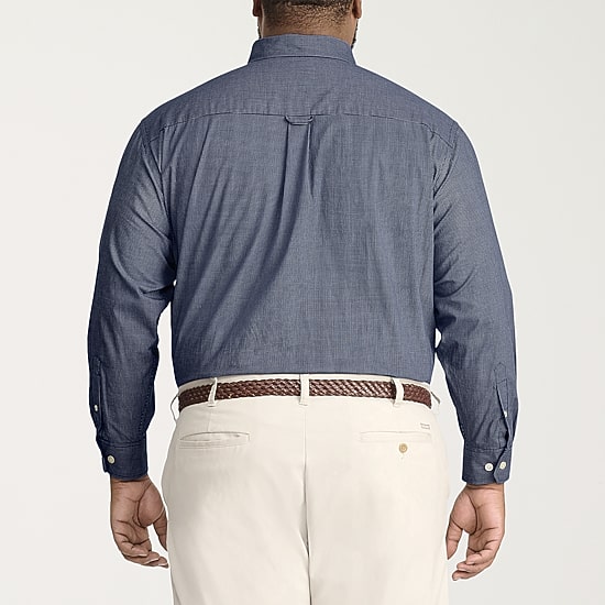 IZOD Performance Comfort Mens Long Sleeve Classic Fit Stretch Fabric Big and Tall Button-Down Shirt
