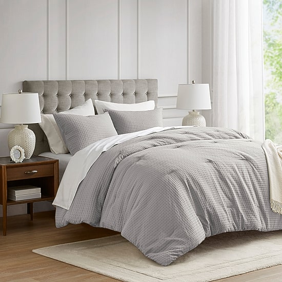 510 Design Mina Waffle Weave Textured Midweight Comforter Set