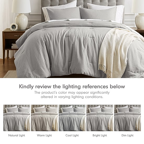 510 Design Mina Waffle Weave Textured Midweight Comforter Set