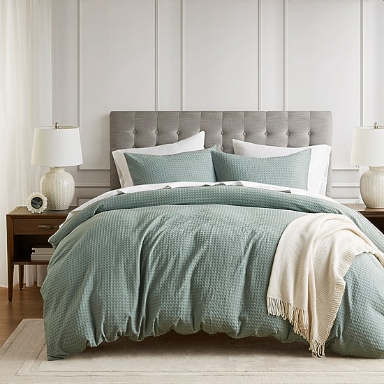 510 Design Mina Waffle Weave Textured Duvet Cover Set