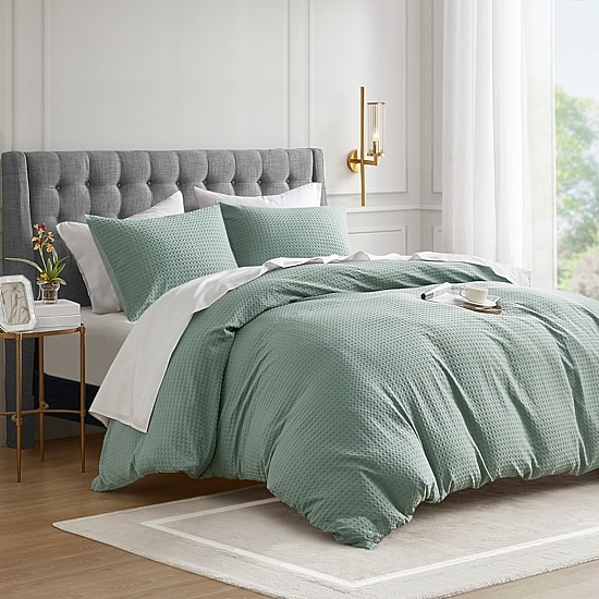 510 Design Mina Waffle Weave Textured Duvet Cover Set