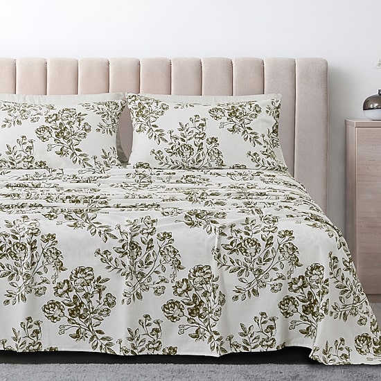 Linery Cotton Printed Flannel Sheet Set