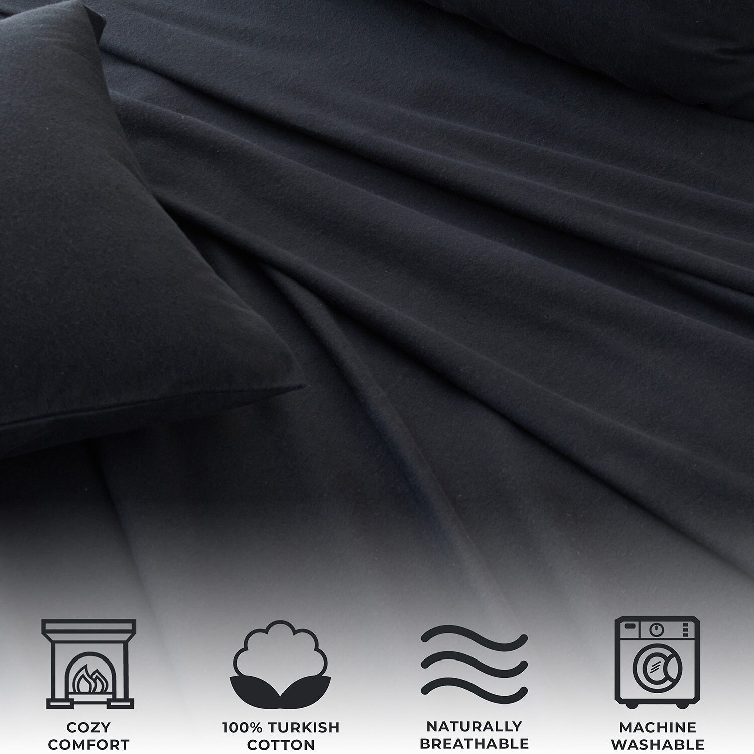 Linery Cotton Solid Flannel Sheet Set