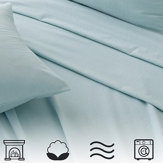 Linery Cotton Solid Flannel Sheet Set