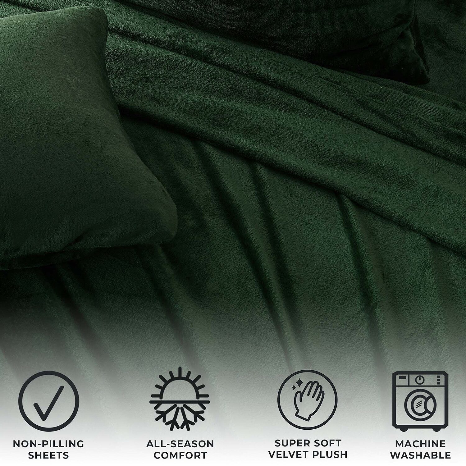 Linery Solid Velvet Plush Cozy Sheet Set