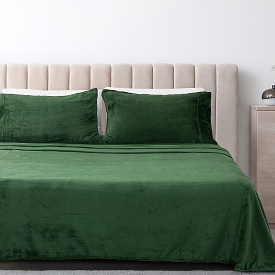 Linery Solid Velvet Plush Cozy Sheet Set