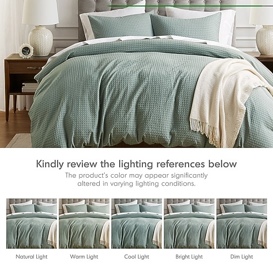 510 Design Mina Waffle Weave Textured Duvet Cover Set
