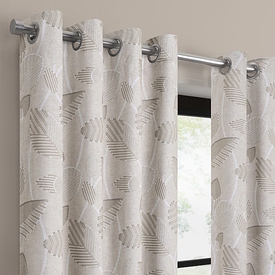 Eclipse Larissa Leaf Grommet Top 100% Blackout Single Curtain Panel