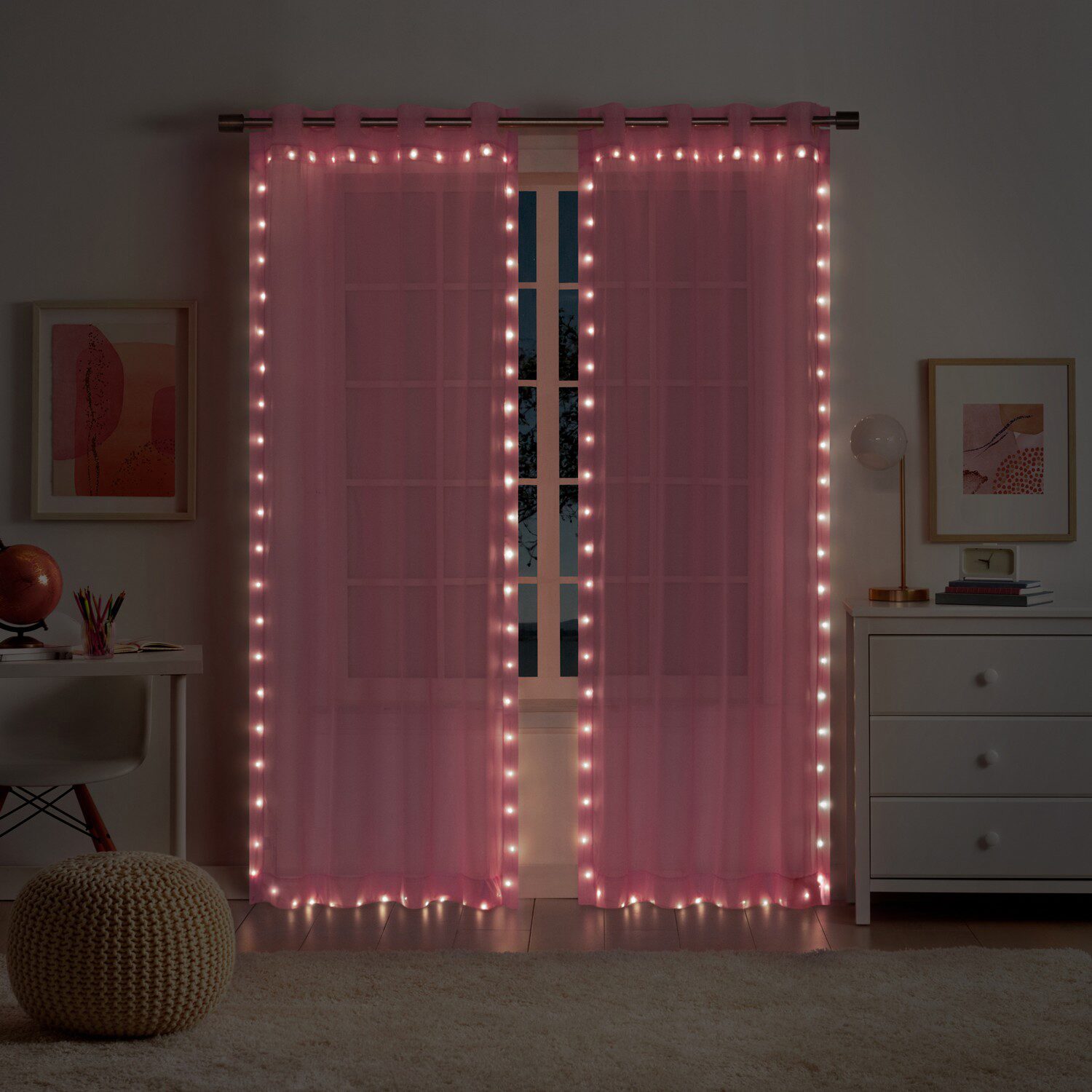 Eclipse Starlight Grommet Top Sheer Single Curtain Panel