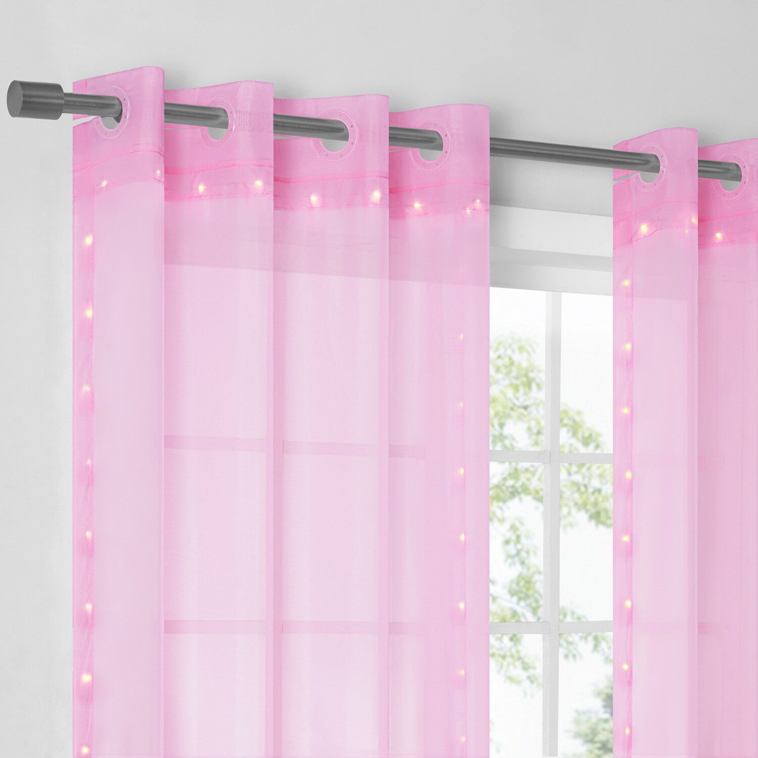 Eclipse Starlight Grommet Top Sheer Single Curtain Panel