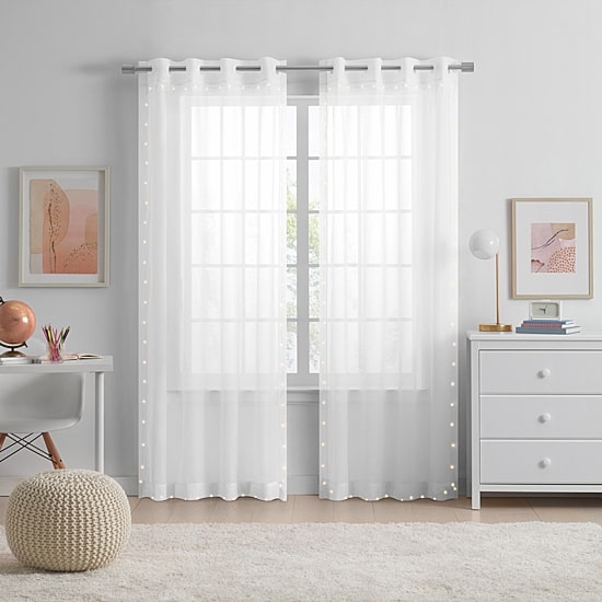 Eclipse Starlight Grommet Top Sheer Single Curtain Panel