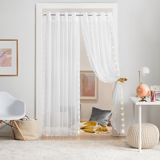 Eclipse Starlight Grommet Top Sheer Single Curtain Panel
