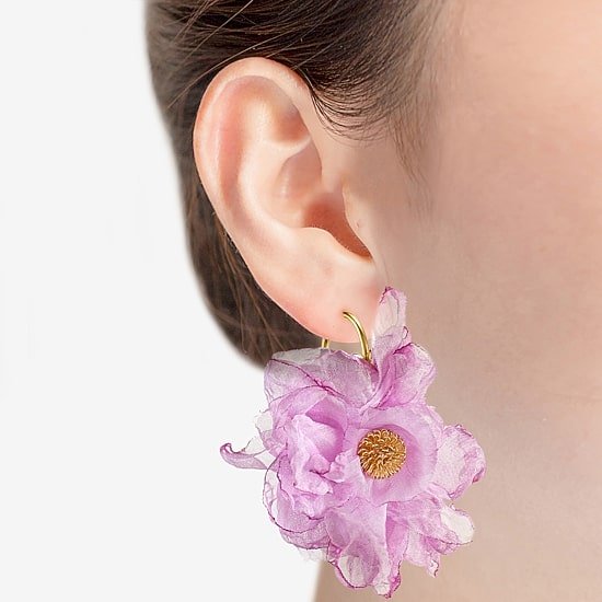 Bijoux Bar Womens Flower Drop Earrings