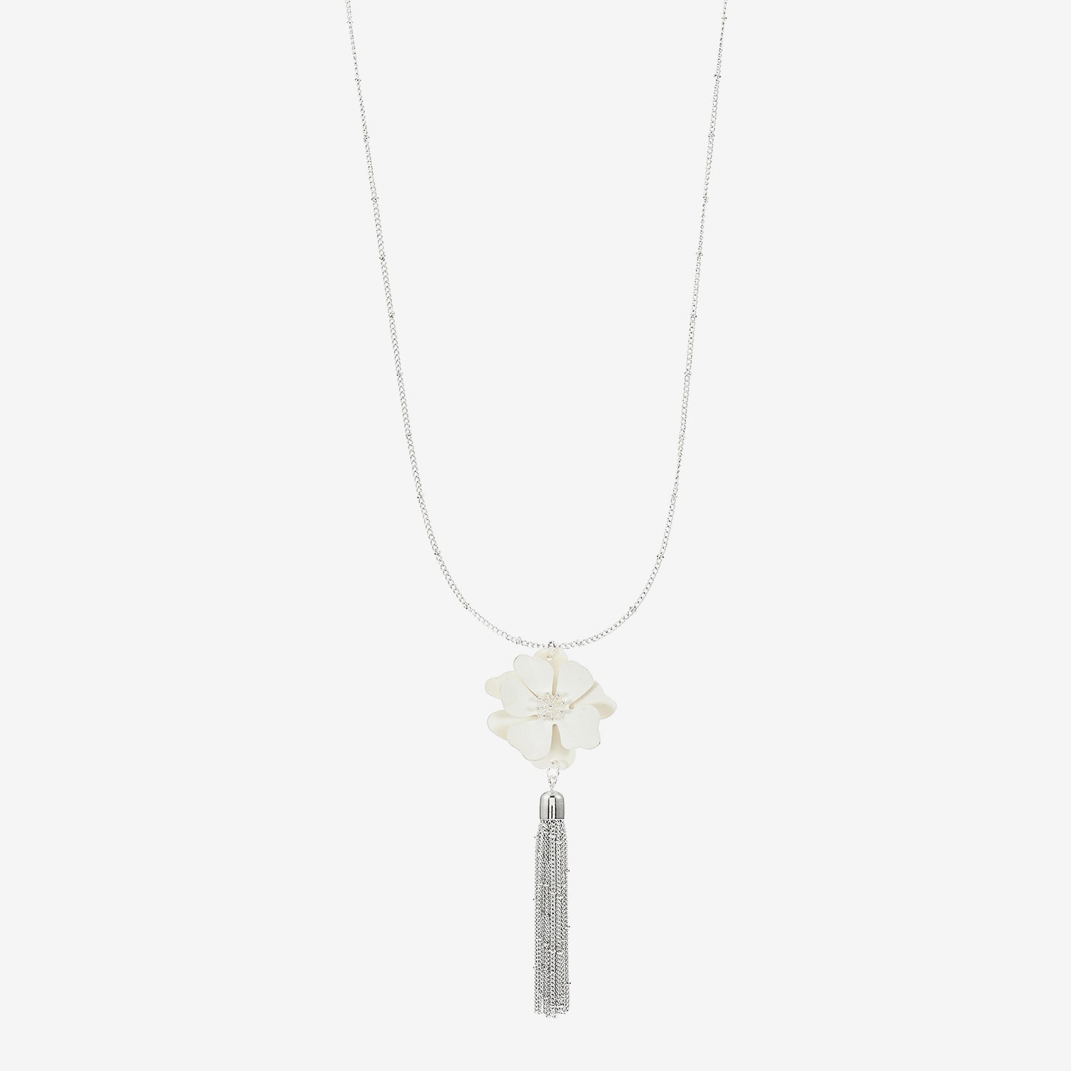 Liz Claiborne Tassel Womens Flower 32 Inch Pendant Necklace