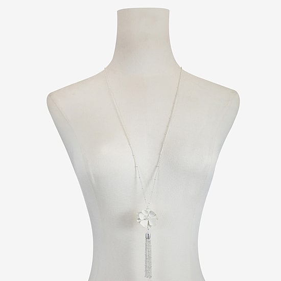 Liz Claiborne Tassel Womens Flower 32 Inch Pendant Necklace