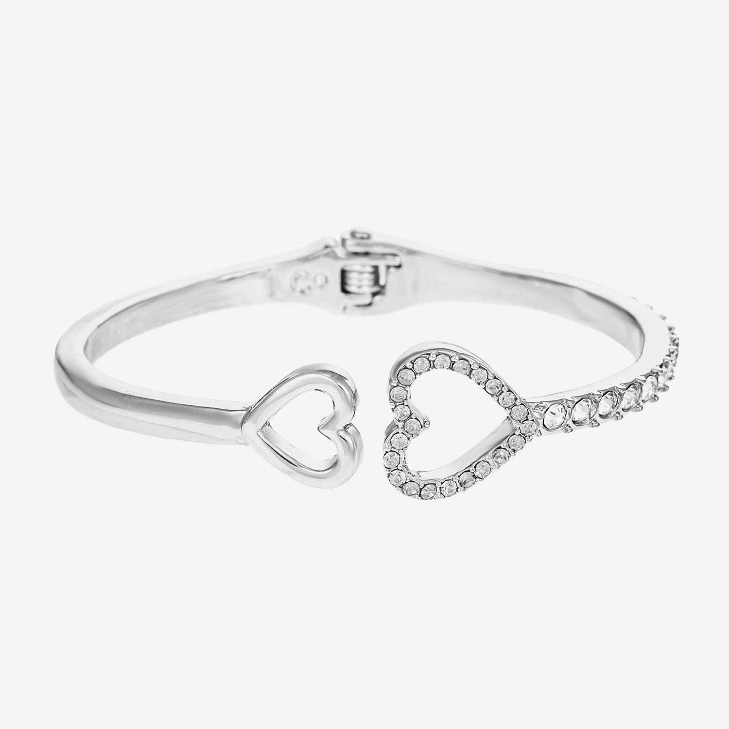 Liz Claiborne Womens Glass Heart Bangle Bracelet